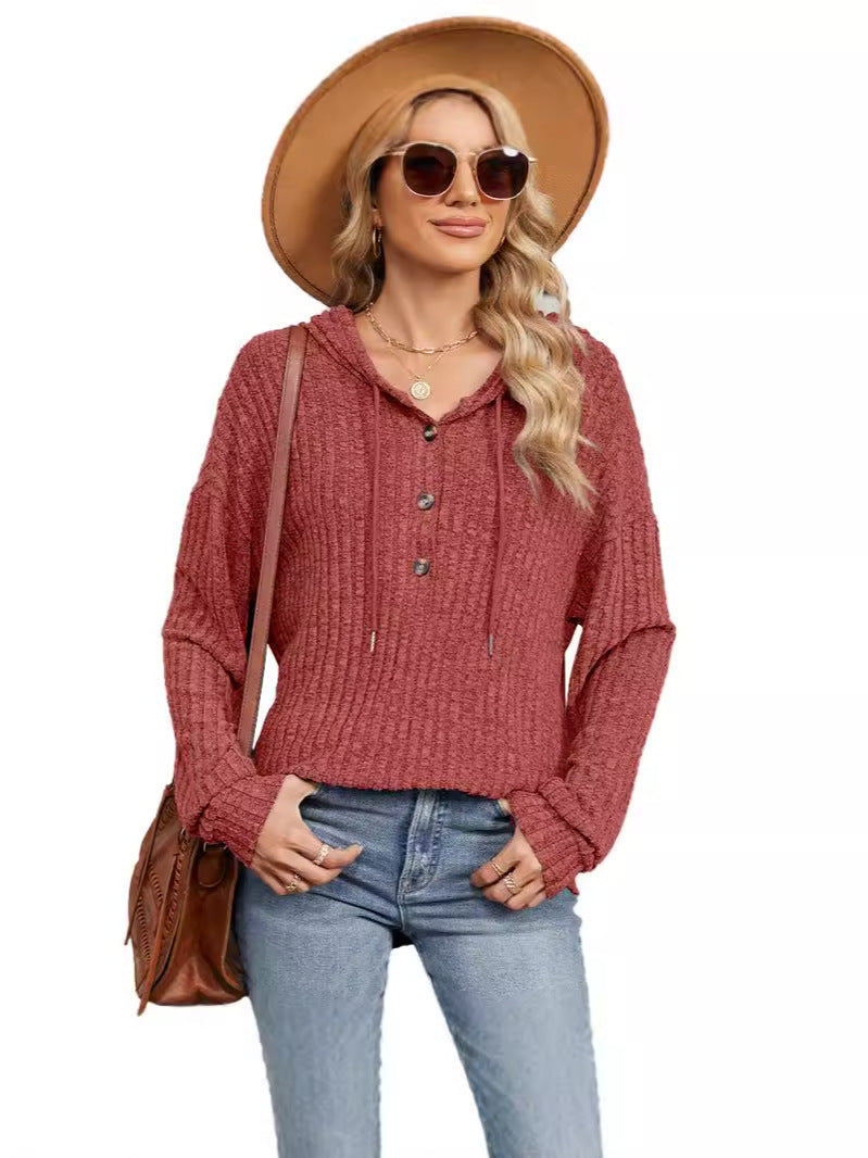 Femme Hætte-Ribstrikpullover Stilla