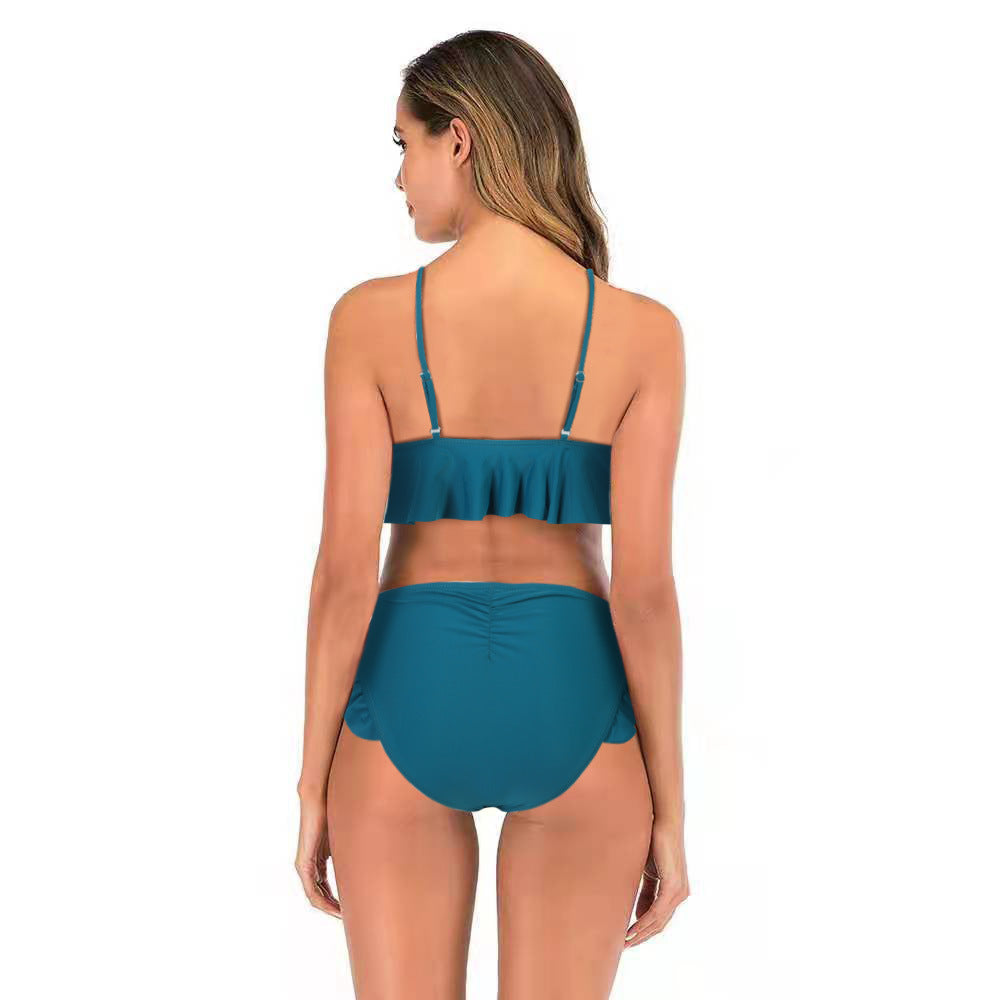 Dame bikini-sæt med voluminøs flæse og justerbare stropper Stilla