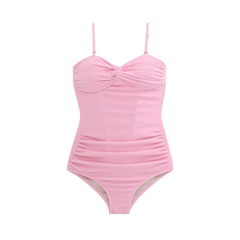 Dame mode tankini med elegant knude-design og figurskænkende draperingselementer Stilla