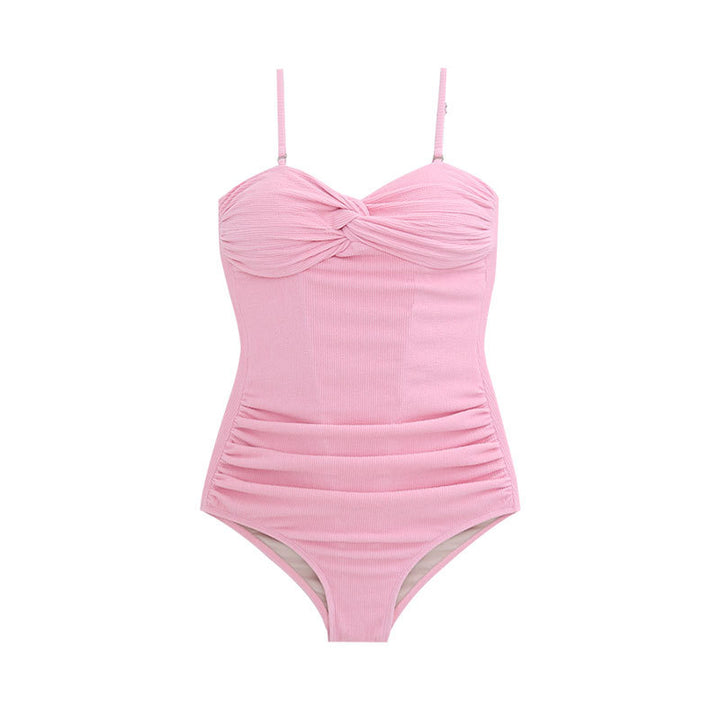 Dame mode tankini med elegant knude-design og figurskænkende draperingselementer Stilla