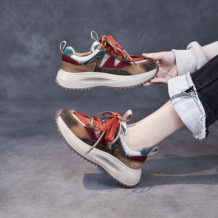 Dame Fritid Snøremode Sneakers med Multi-Textur Design Stilla