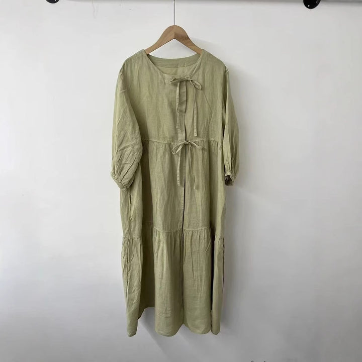 Femme Linned Bindebånd Maxi Kjole Stilla