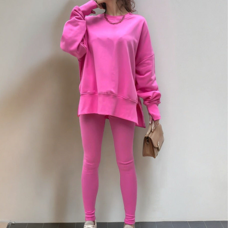Damer hyggeligt sports sæt med løstsiddende sweatshirt og tætsiddende leggings Stilla