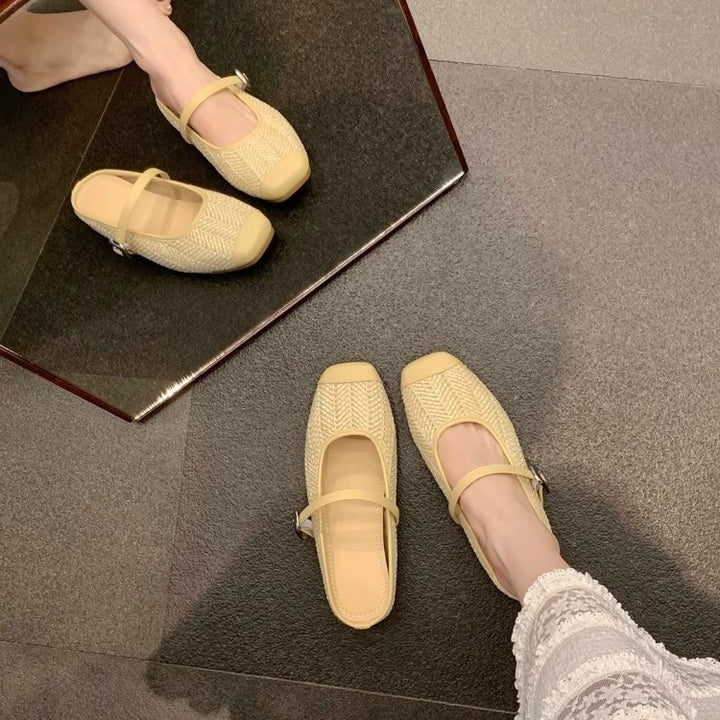 Dame Woven Mary Jane Ballerina med smukt spænde-detalje Stilla