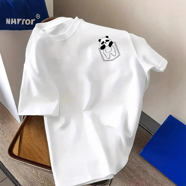 Dame T-shirt med sødt panda-design i en moderne snitform Stilla