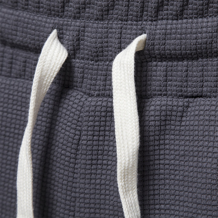 Herrer Sportslige Vaffelstof-Shorts med elastisk Talje og Snøre Stilla