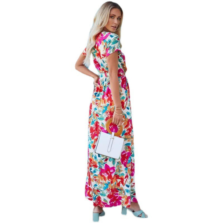 Femme Floral Viskestykke-Maxi-Kjole med side split Stilla