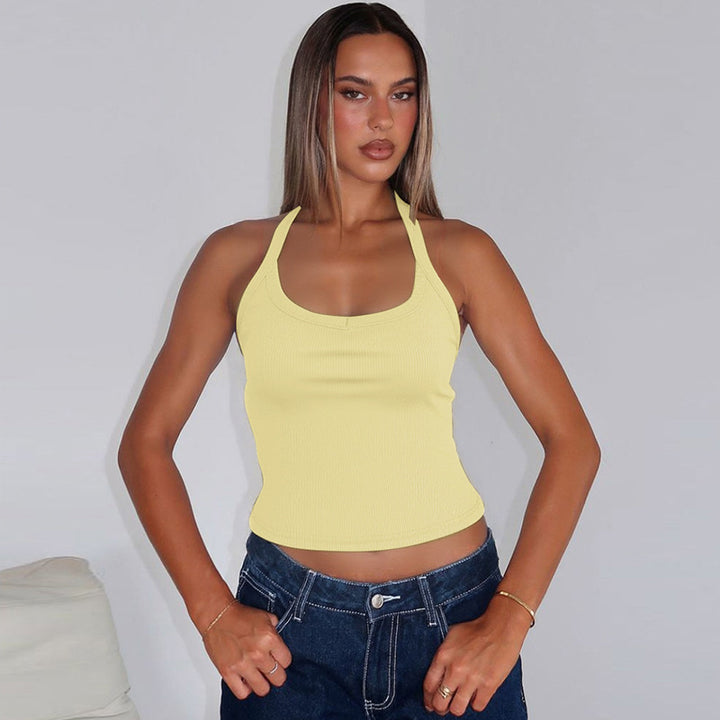 Dame Sportsligt Crop-Top med Højkrave og behageligt Stretchmateriale Stilla