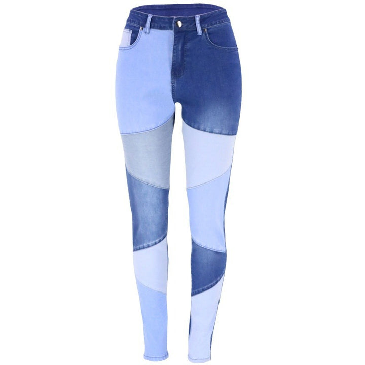 Damer Mode Skinny Jeans i kreativ patchwork-design med høj talje Stilla