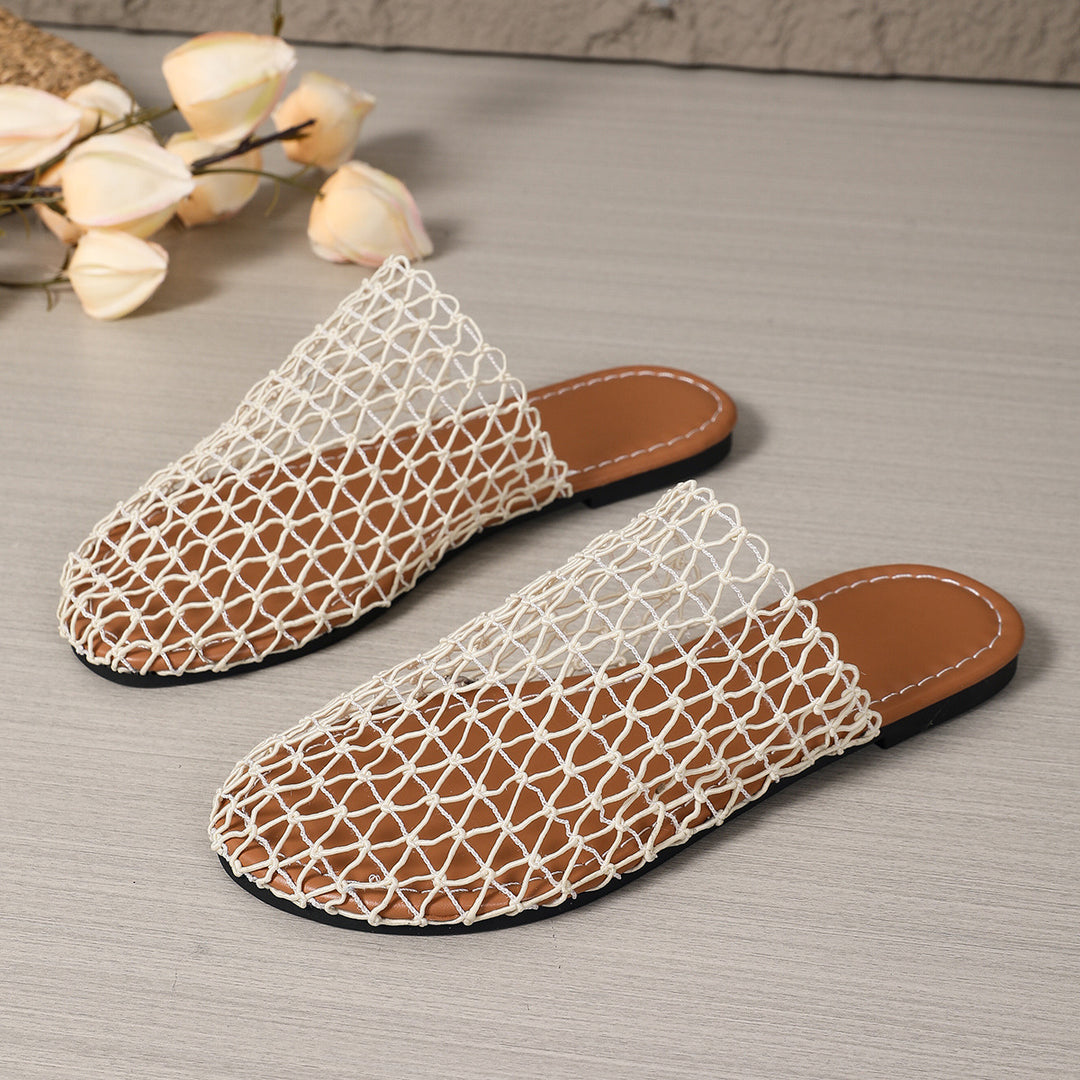 Damer Åbne Net-Sandaler med elegant Flet-Design Stilla
