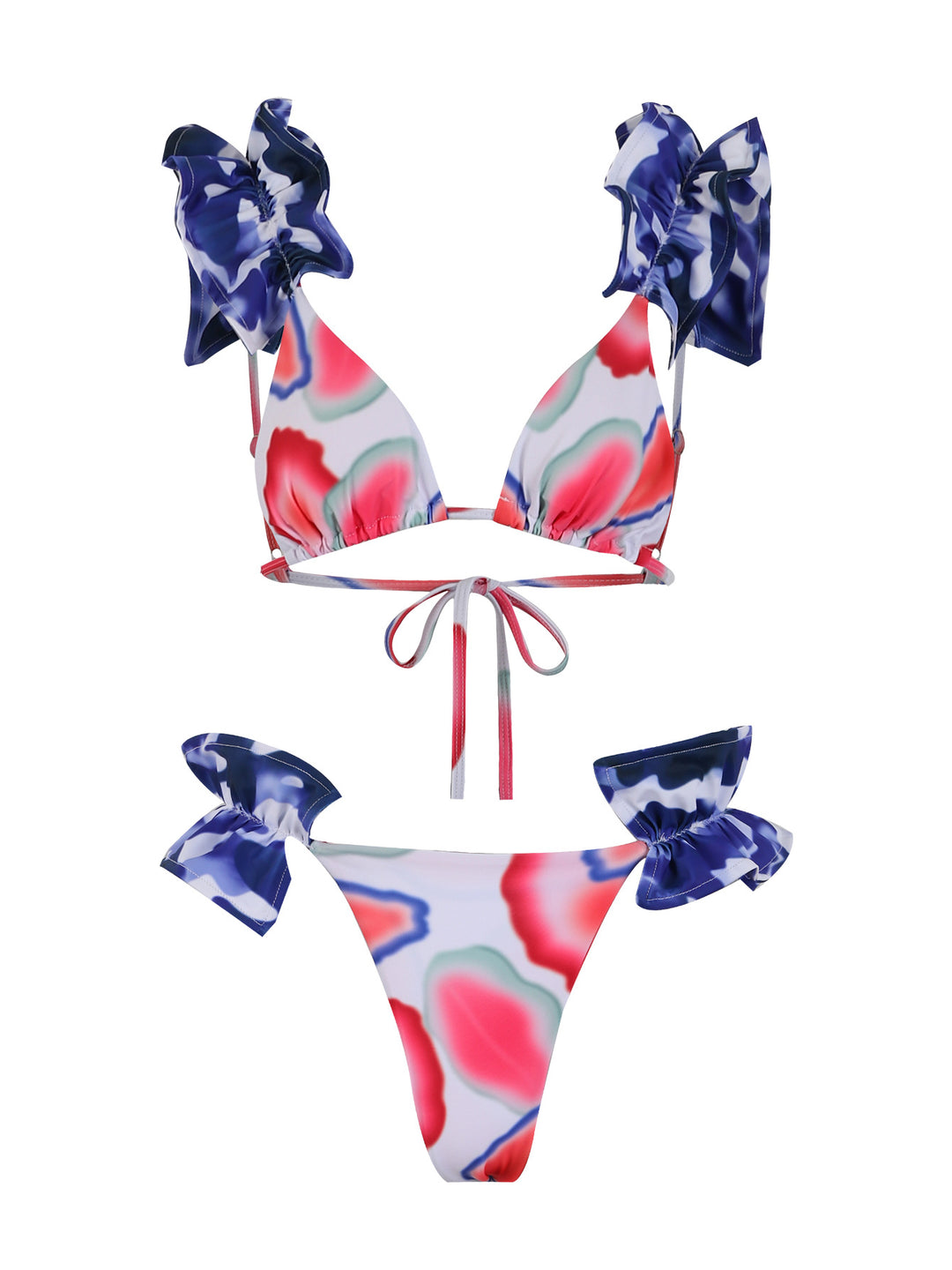 Dame Bikiniset med spændende ruffles design og svingende bukser Stilla