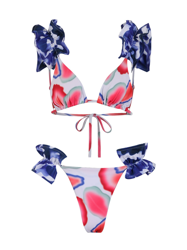 Dame Bikiniset med spændende ruffles design og svingende bukser Stilla