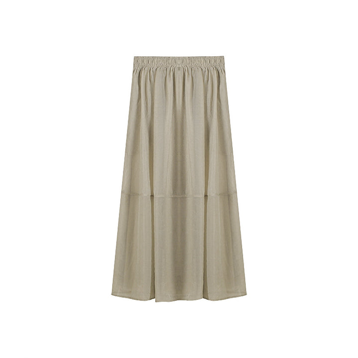 Dame vædende midi-nederdel med elegant plissering og elastisk talje Stilla