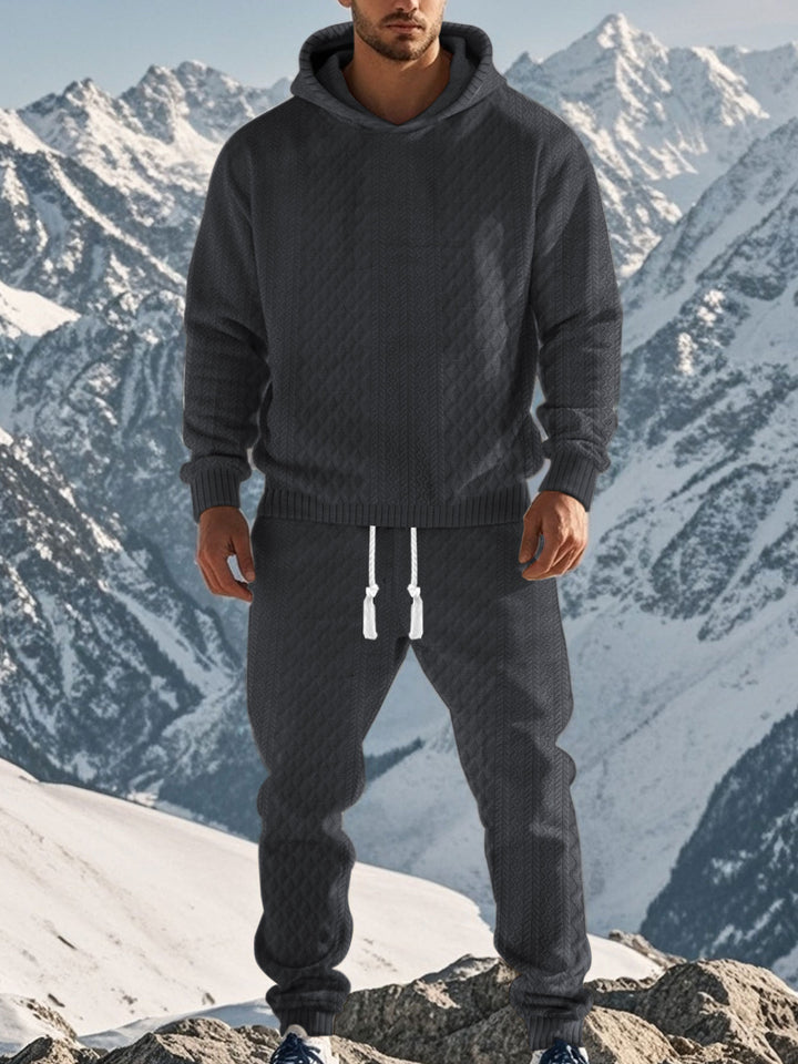 Herrer Sporty Hooded Sweatset med struktureret design og praktiske lommer Stilla