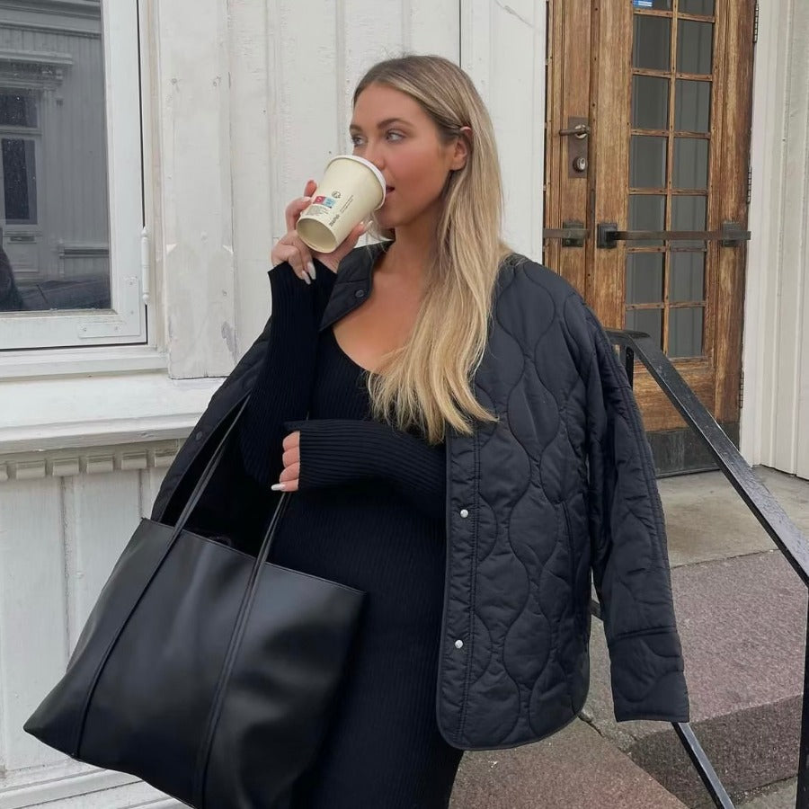 Femme quiltede oversized pufferjakke Stilla