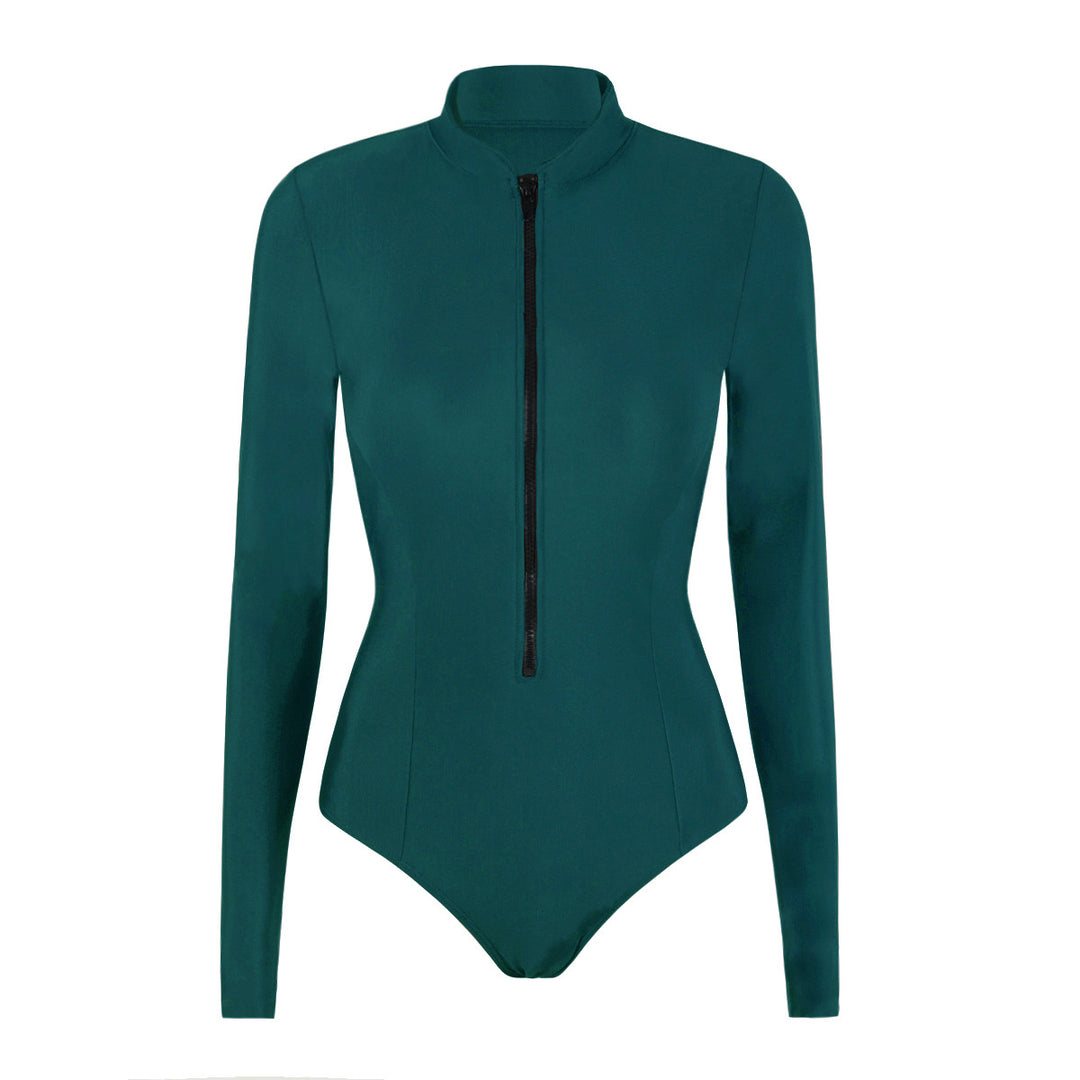 Dame Langærmet Lynlås Svømme-Bodysuit Stilla