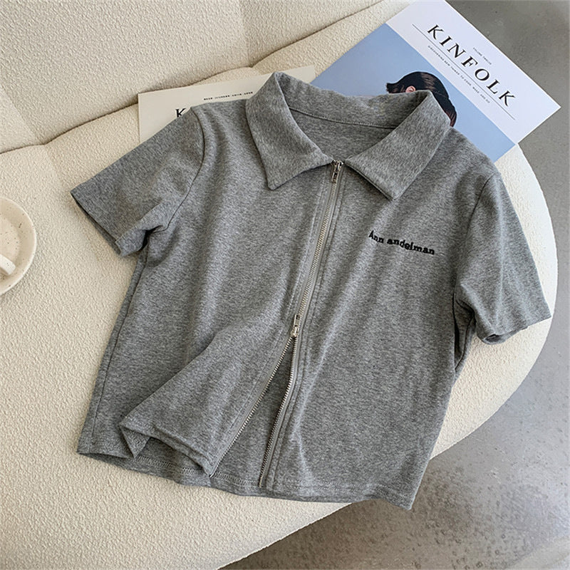 Femme Kortærmet Lynlås Polo Shirt Stilla