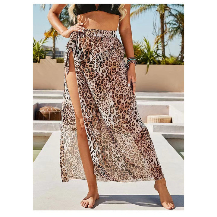 Femme Gennemsigtigt Dyremønster Maxi Cover-Up Stilla