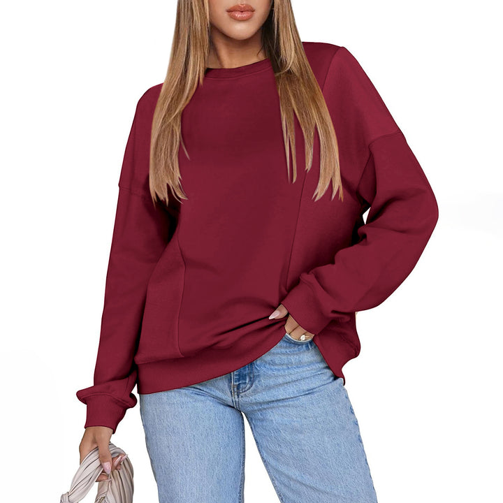 Dame hyggelig sweatshirt med moderne oversized-snit og afslappede skulderdetaljer Stilla