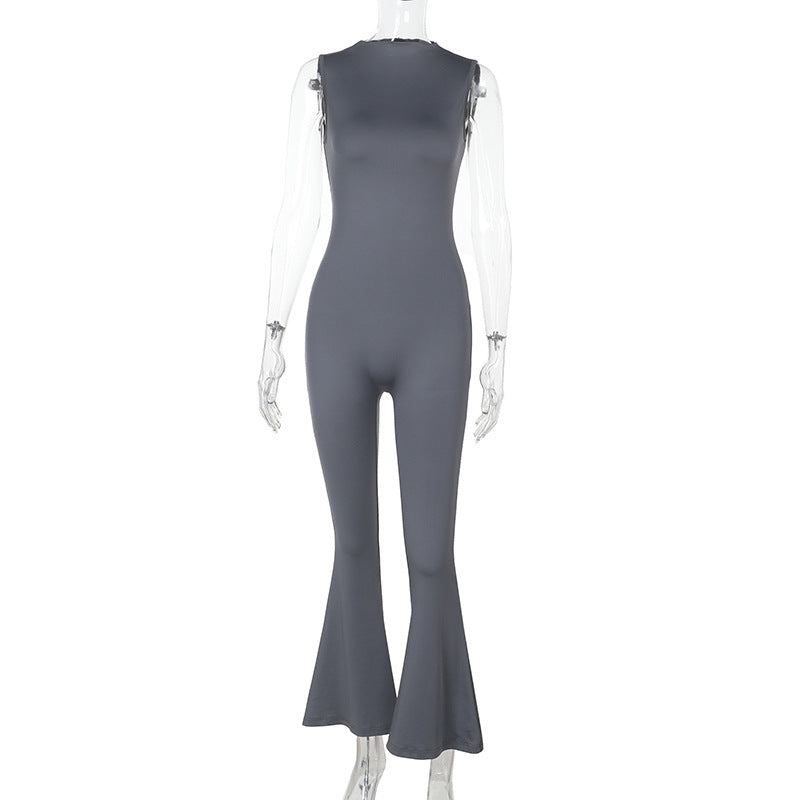 Dame Flydende Jumpsuit med udskåret ben Skovae