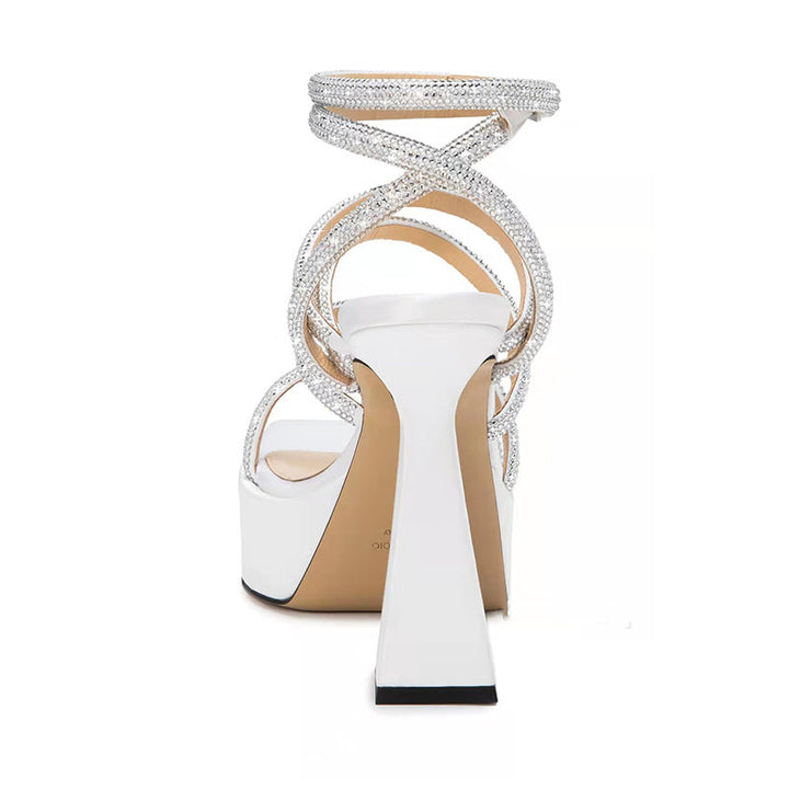Dame Chunky Højhælede Strop Sandaler med Rhinestones Stilla