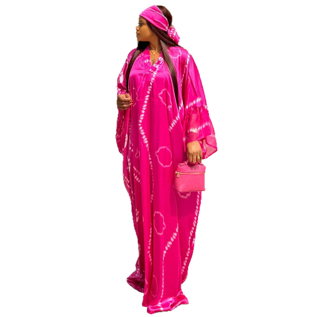 Kvindernes kaftan med trendy batikmønster og brede ærmer Skovae