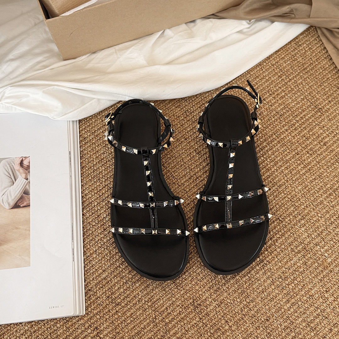 Femme Fashion-Forward Remsandaler med Strass-accenter Stilla