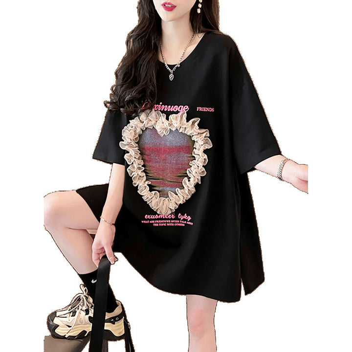 Femme Grafiktryk T-Shirt Kjole Stilla