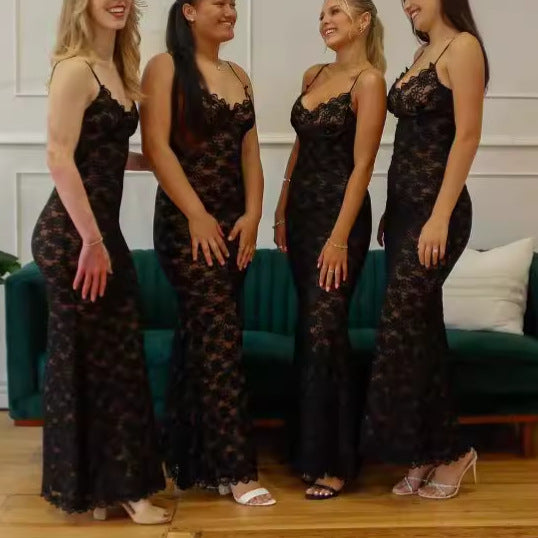 Dame Spids Maxikjole med forførende detaljer Stilla