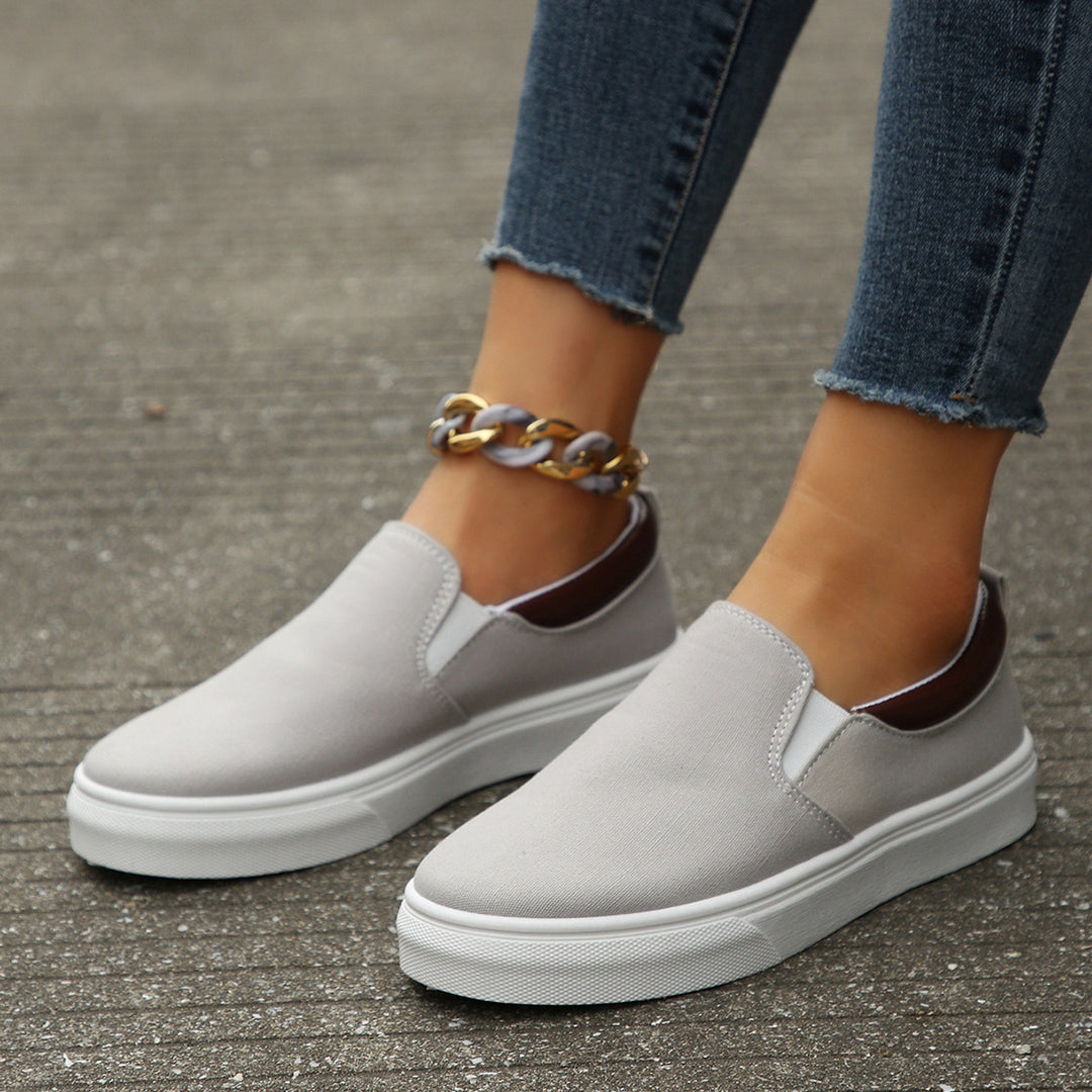 Dame Slip-On Sneakers i elastisk materiale med polstret indersål Stilla
