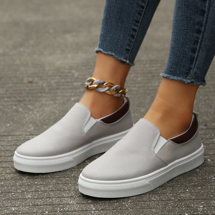 Dame Slip-On Sneakers i elastisk materiale med polstret indersål Stilla