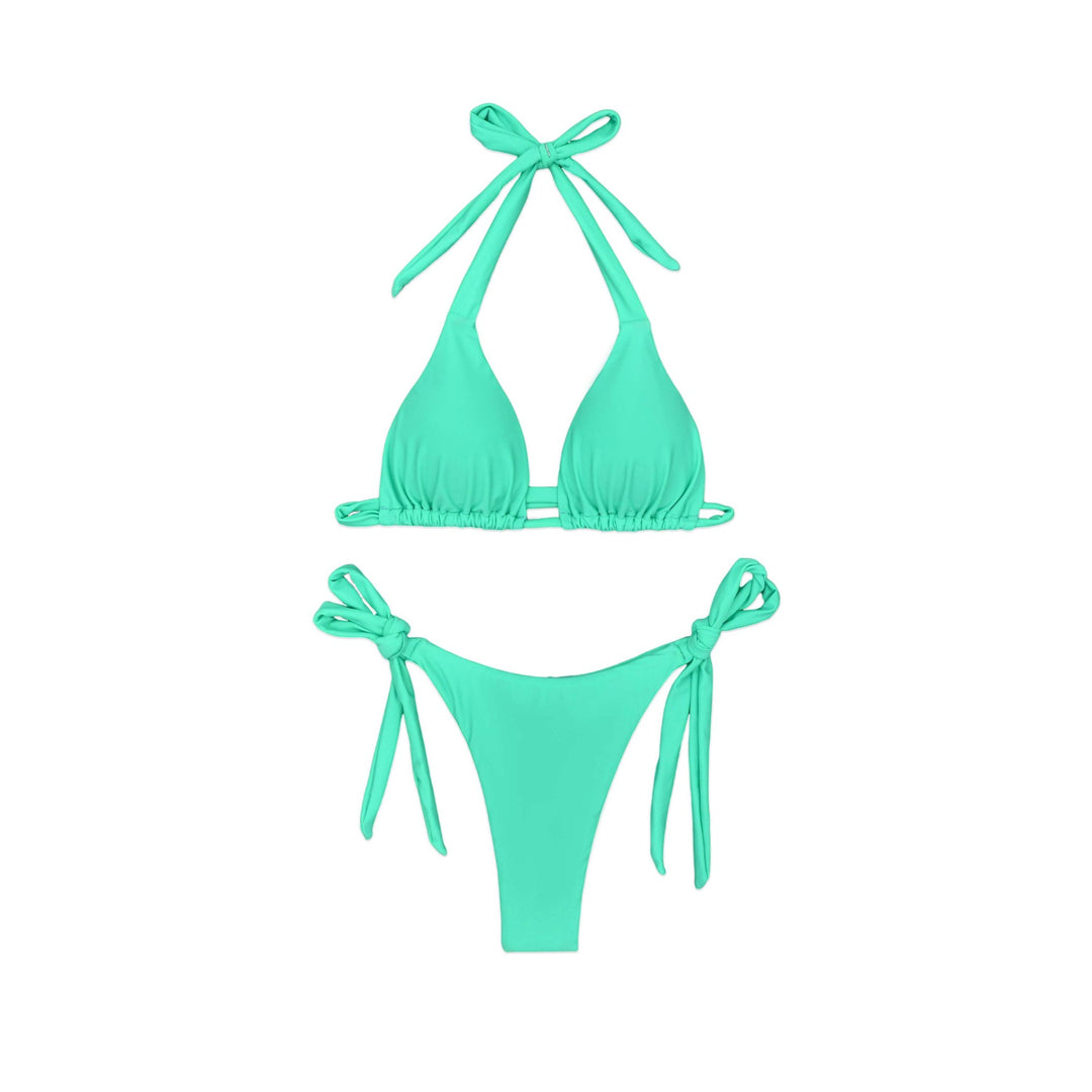 Dame Triangel-Bikini-Sæt med justerbare bindebånd og høj udskæring Stilla
