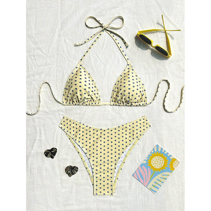 Dame triangel-bikini med smart leo-mønster Skovae