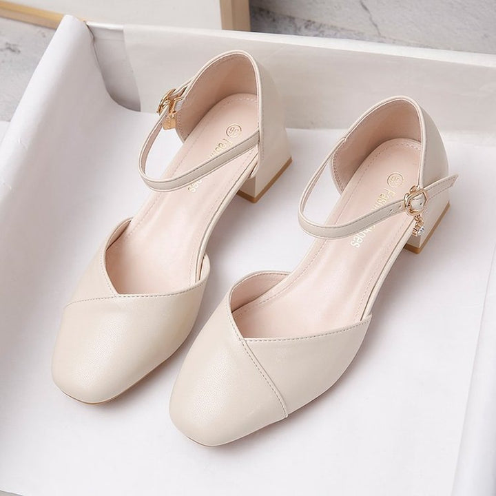 Damer elegante Slingback-pumper med fashionabel rem og komfortabel blokhæl Stilla