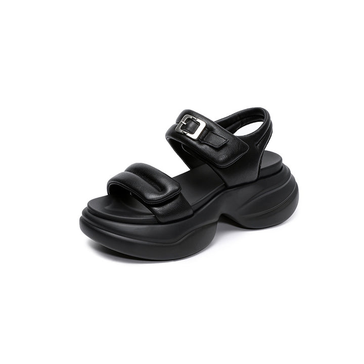 Dame Chunky Platform Slide Sandaler med justerbar rem Stilla