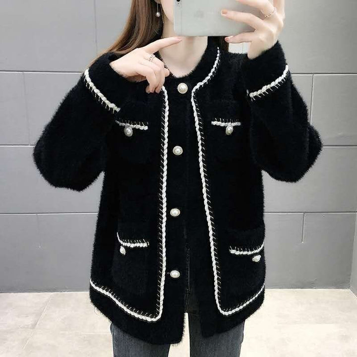 Kvinderne cardigan med fashionable bomuldsblanding og skinnende perleknapper Stilla