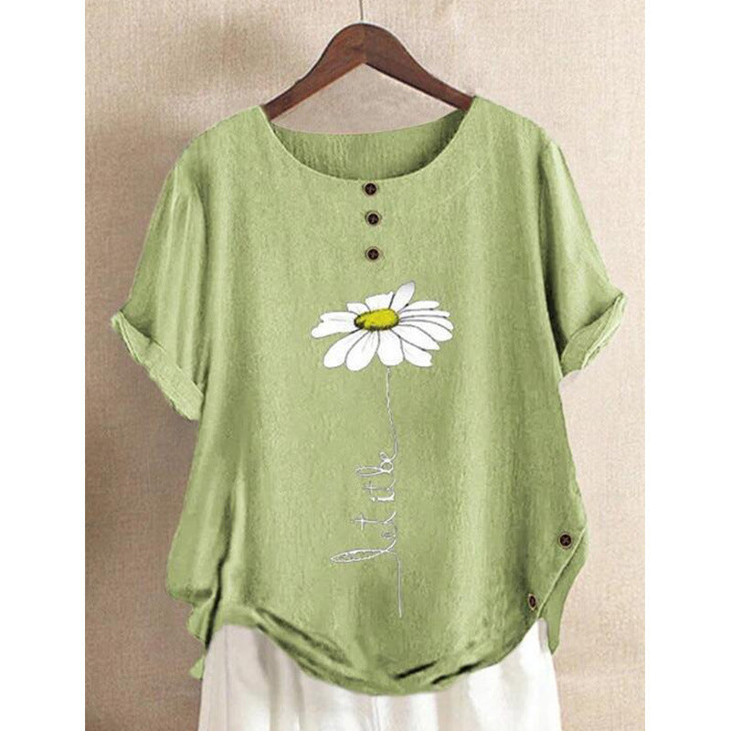 Dame Fritid broderet T-shirt Stilla