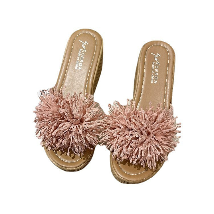 Dame Slide-sandaler med elegant blomsterdekoration og skridsikker sål Stilla