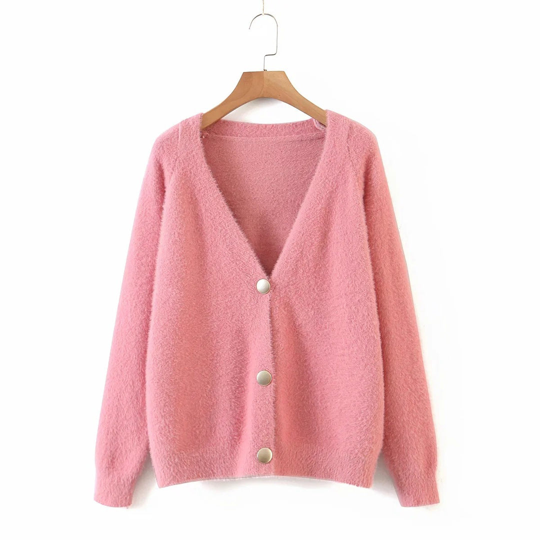 Kvinders hyggelige cardigan med store knapper og oversized pasform Stilla