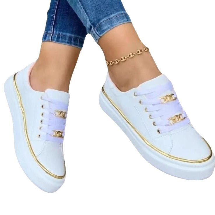 Dame Sneakers med moderne metallic-look og komfortabel sål Stilla