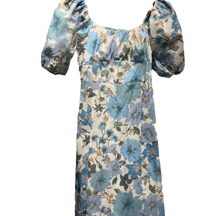 Dame Midikjole med raffinerede flæsedetaljer og blomster mønster Stilla