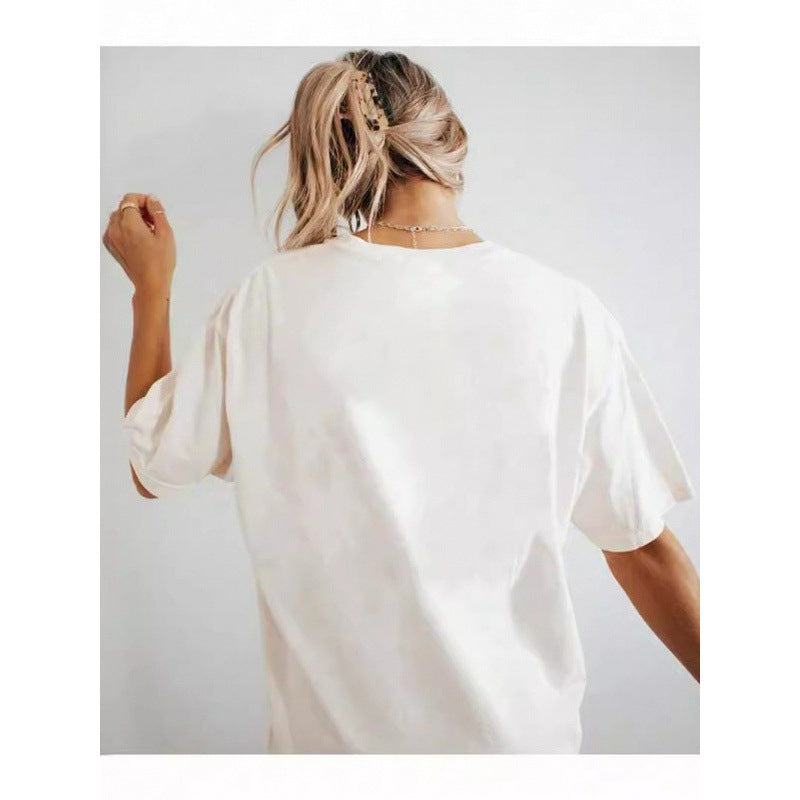 Dame T-shirt med originalt kirsebærdesign og sløjfetryk Stilla