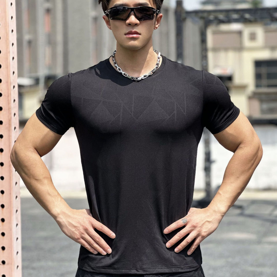 Herrer Åndbart Fitness-T-Shirt med struktureret Design Stilla