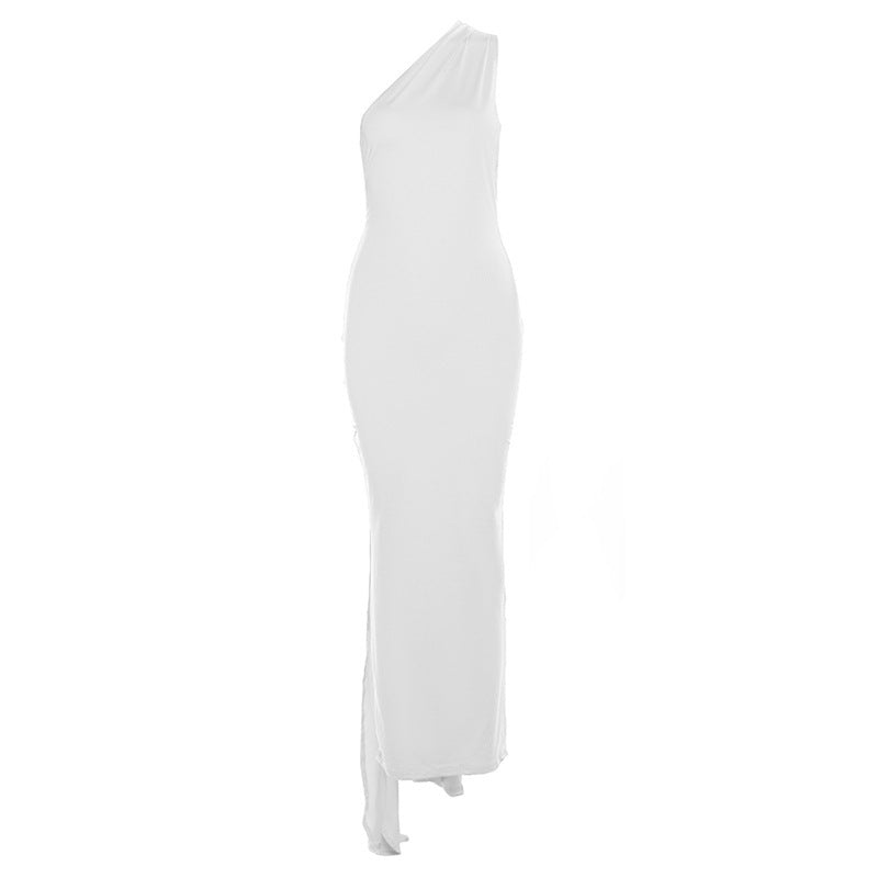 Dame Elegant Maxikjole med skulderfri design og sidelængde Stilla