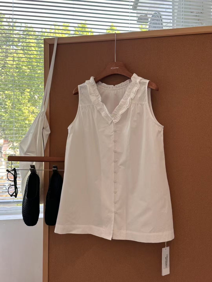 Dame Rynkekrave Knap-Up Bluse Stilla