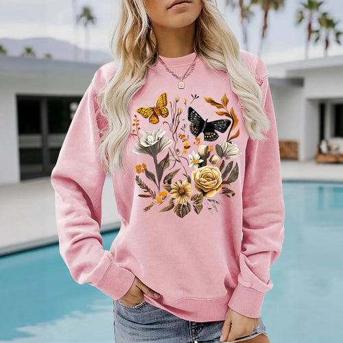 Kvinde sweatshirt med blomstertryk og afslappet pasform Stilla