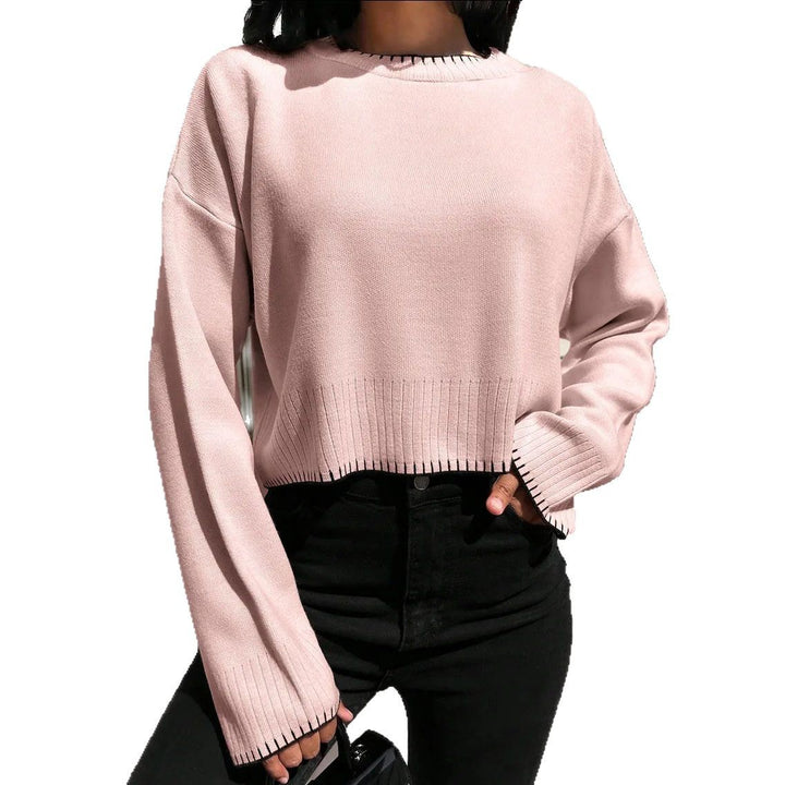 Femme Cropped Tekstureret Strik Sweater Stilla