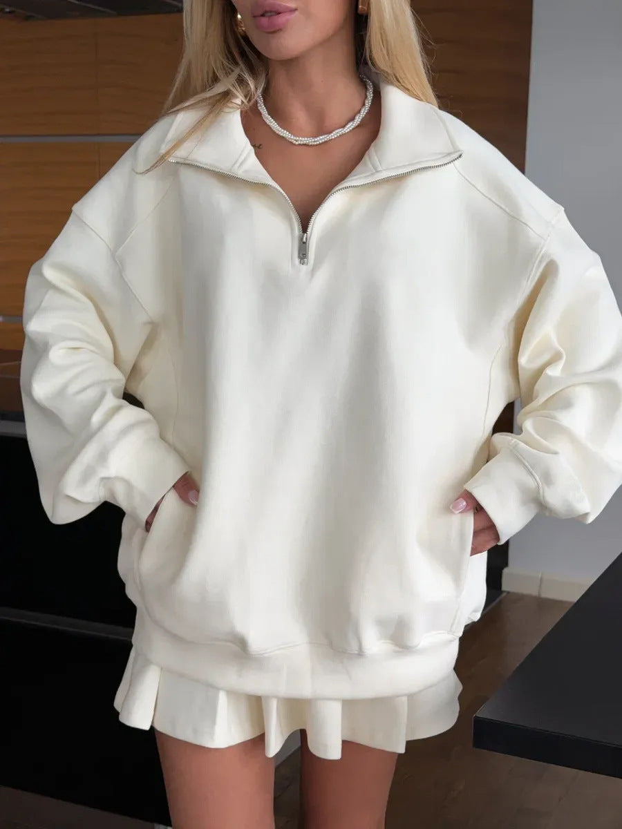 Dame sporty sweater med lynlås Stilla