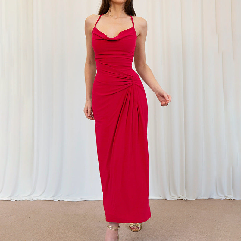 Dame Elegant Halter Maxi Kjole Stilla