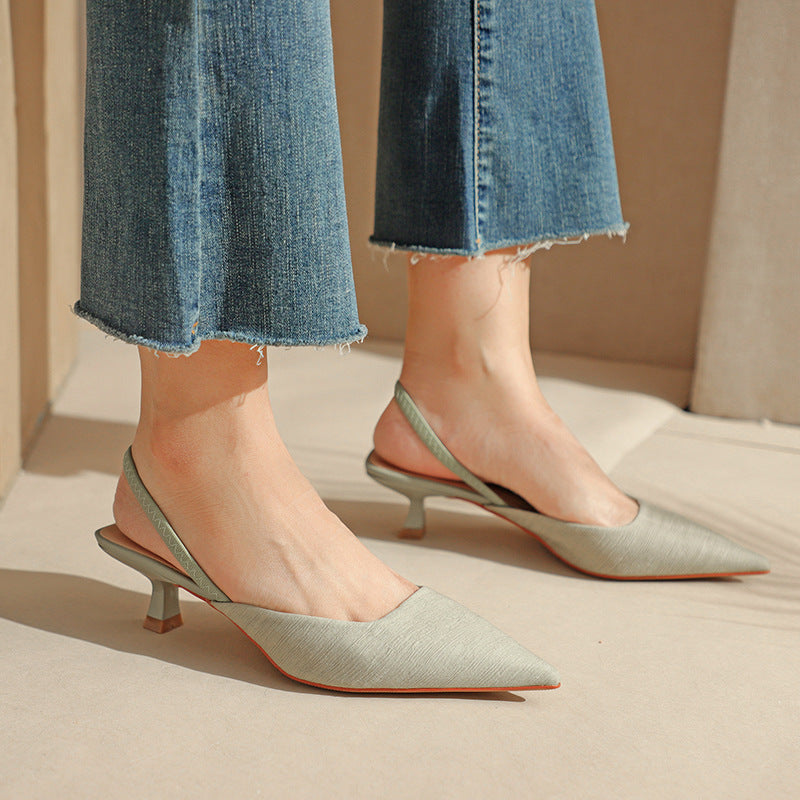 Femme Spids-Tå Slingback Sko med struktureret Finish Stilla